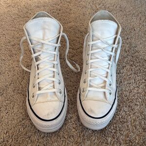 White High Top Platform Converse
